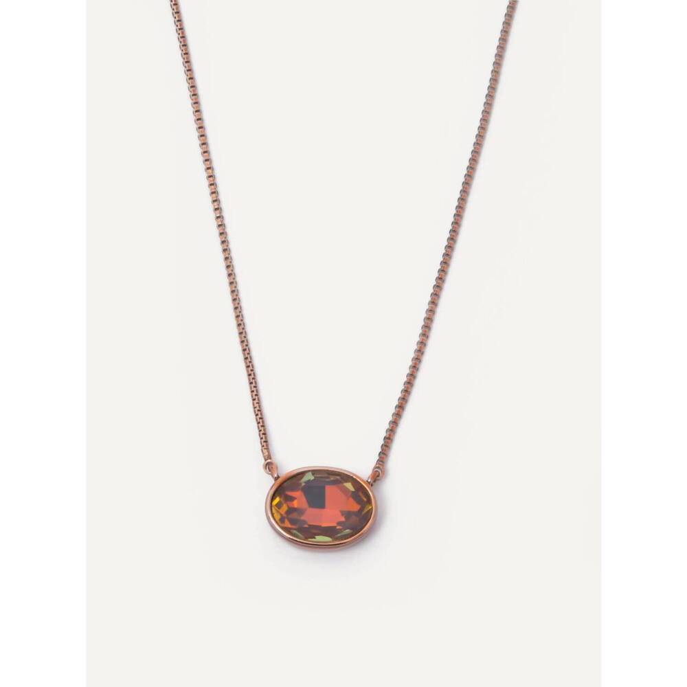 NEW MELANIA CLARA women's kylie necklace in oval large - coco blush